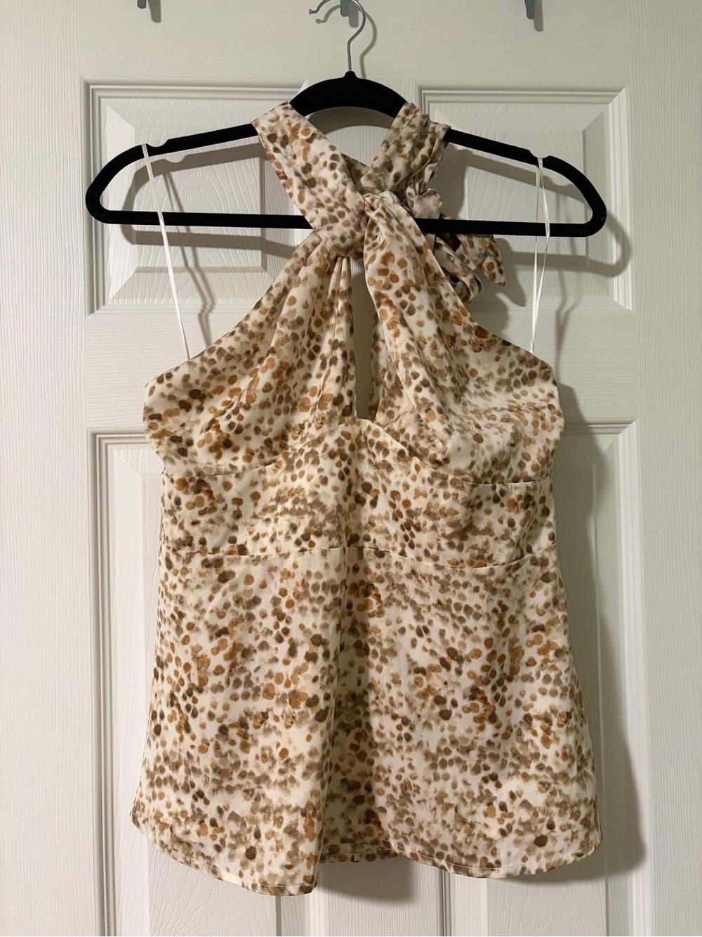 Banana Republic Neutral Leopard Halter Tank Top
